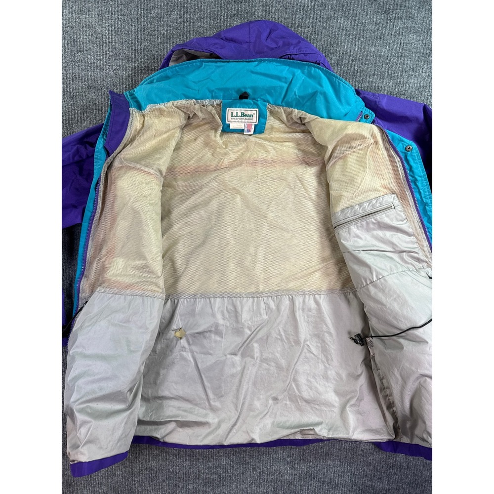Vintage LL Bean Mountain Parka Jacket Mens XL Purple Teal 90s Made in USA - Picture 11 of 15